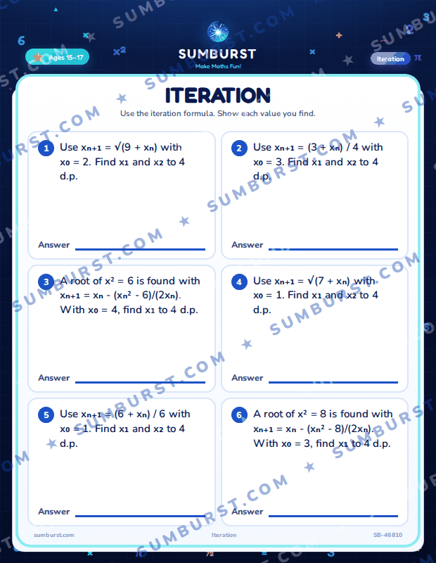 Preview of the Iteration worksheet