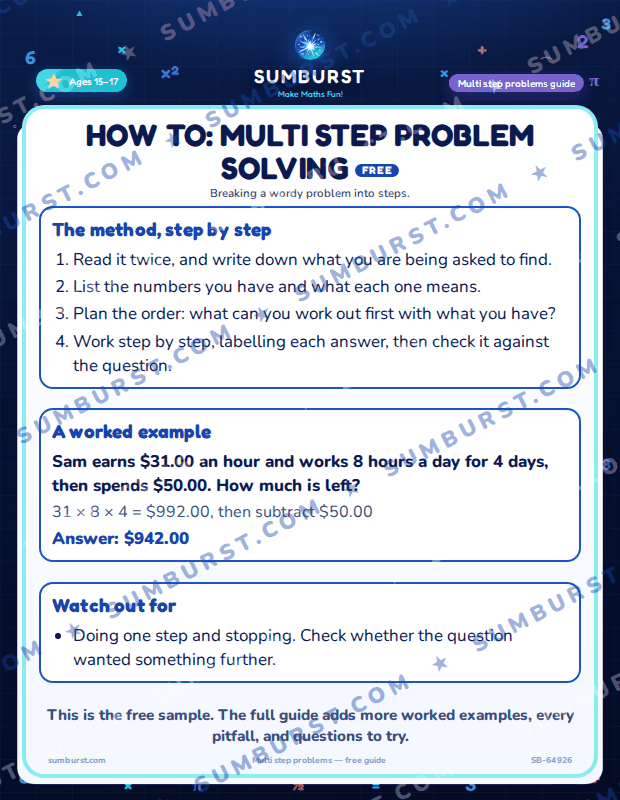 Preview of the How to: Multi Step Problem Solving worksheet
