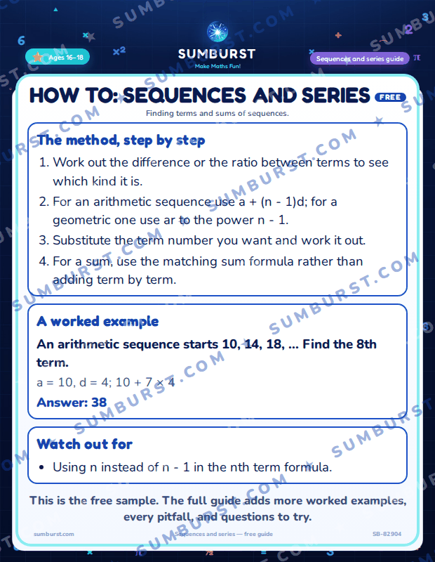 Preview of the How to: Sequences and Series worksheet
