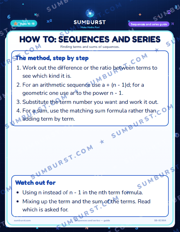 Preview of the How to: Sequences and Series worksheet