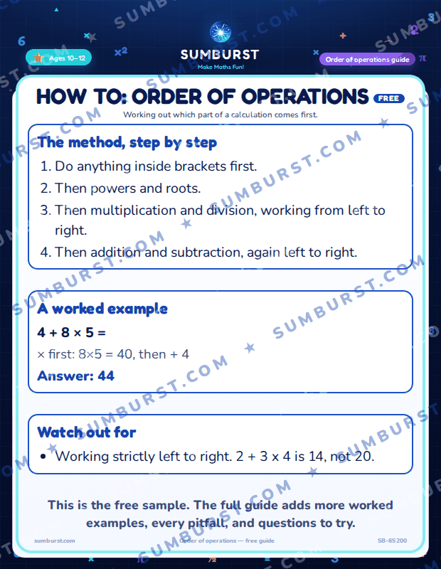 Preview of the How to: Order of Operations worksheet