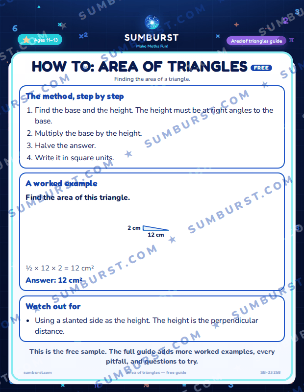 Preview of the How to: Area of Triangles worksheet