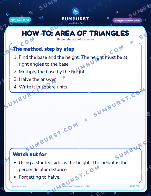 Preview of the How to: Area of Triangles worksheet
