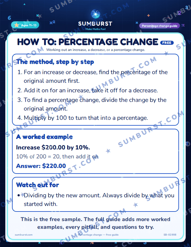 Preview of the How to: Percentage Change worksheet
